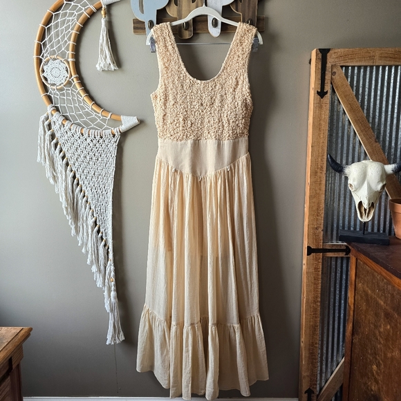 Free People Exotic Escape Convertible Maxi Dress Semolina Nwt - Picture 8 of 12